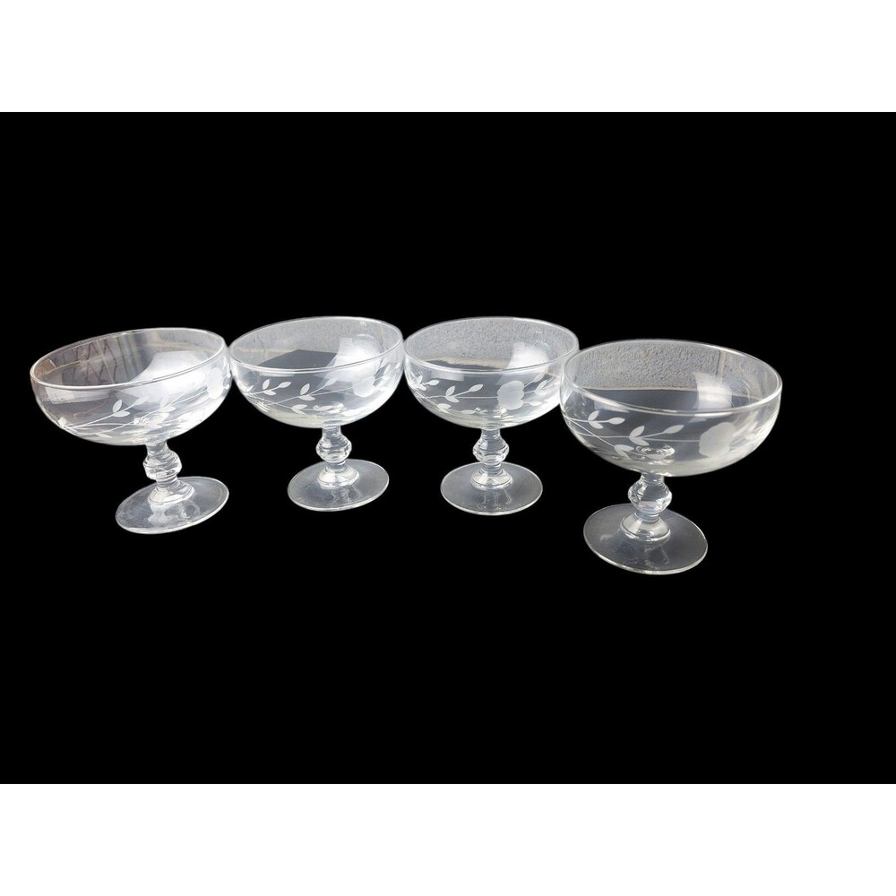 Princess House Heritage Dessert Footed Glasses - 4-piece Set